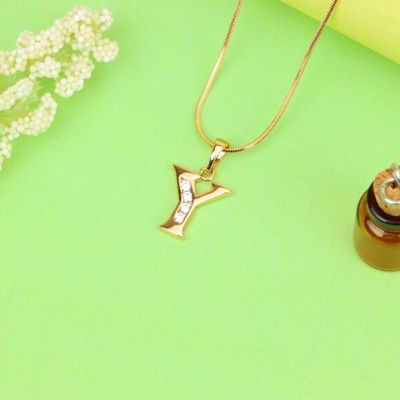 "Rose Gold Alphabet Y Pendant with Sparkling Crystals, XPPT1374 - Picture 12 of 12